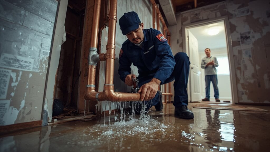 Cost of burst pipe repair visualization showing zero wasted expenses with professional plumbing solutions and savings breakdown