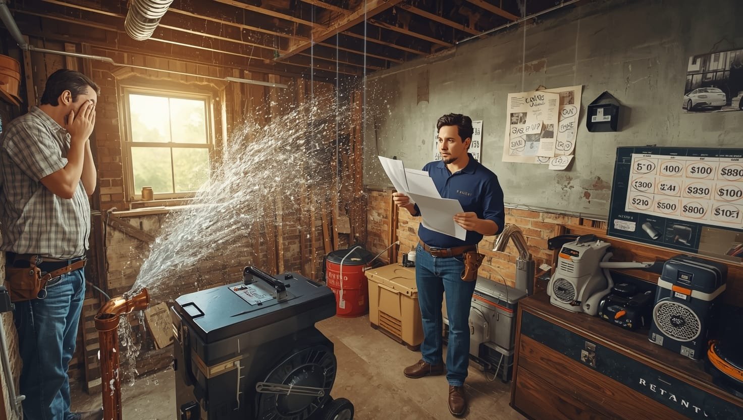 # Burst pipe repair cost breakdown showing unexpected expenses and hidden charges that increase final bill