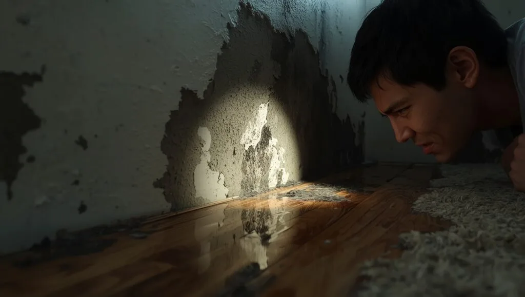Mold smell but no visible mold in home - hidden mold growth behind walls and under floors explained